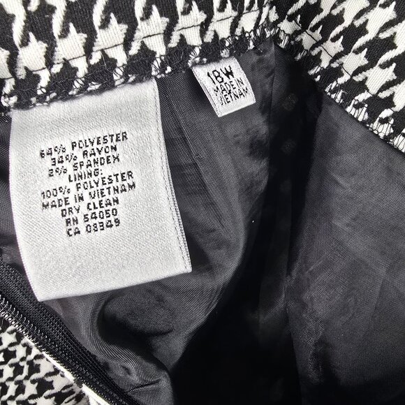 Kasper Womens Houndstooth Pleated Skirt Size 18W Polyester Blend - Picture 6 of 9